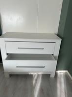 Nachtkastje wit met 3 lades, Ophalen of Verzenden, 70 cm of meer, Hout, 65 cm of meer