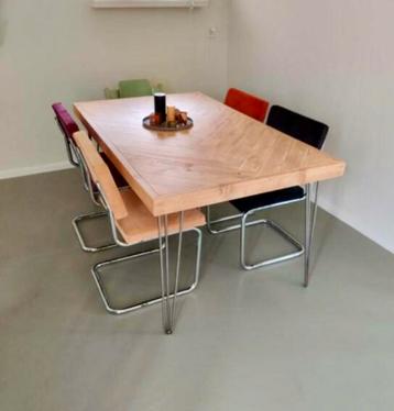 4 metalen tafelpoten 75cm hairpin midcentury ijzer beschikbaar voor biedingen