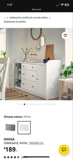 IKEA Hauga Buffetkast Wit 140cm, Huis en Inrichting, Kasten | Buffetkasten, Overige materialen, 100 tot 150 cm, Nieuw, Ophalen of Verzenden