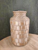Vintage Rotan Vaas - Decoratief, Huis en Inrichting, Gebruikt, Overige kleuren, Ophalen of Verzenden, Glas