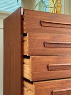 Vintage ladekast teak hout jaren 50/60 Deens Scandinavisch, Huis en Inrichting, Kasten | Ladekasten, Ophalen, Gebruikt, 5 laden of meer