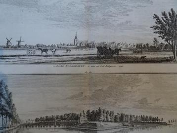 gravures Dorp Bodegraven en Wierikker Schans, Spilman 1745 beschikbaar voor biedingen