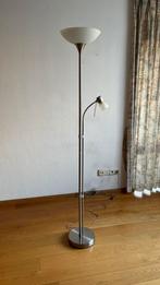 Staande lamp, halogeen en dimbaar, Huis en Inrichting, Lampen | Vloerlampen, Ophalen, Zo goed als nieuw, Metaal, Modern
