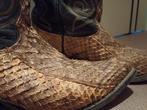 Cowboyboots in slangenleder, Texas, maat 39, handgemaakt.., Ophalen, Zo goed als nieuw, Zwart, Overige typen