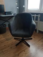 Prachtige grijze fauteuil/stoel met draaipoot, Huis en Inrichting, Fauteuils, Ophalen, Minder dan 75 cm, Zo goed als nieuw, Stof