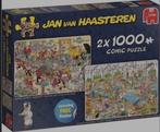 Jan van Haasteren 2x1000, Hobby en Vrije tijd, Denksport en Puzzels, Ophalen, 500 t/m 1500 stukjes, Zo goed als nieuw