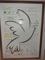 Wand Schilderij. Give Peace a chance. 74 x 54 cm, Ophalen, Zo goed als nieuw, Schilderij, 75 cm of meer