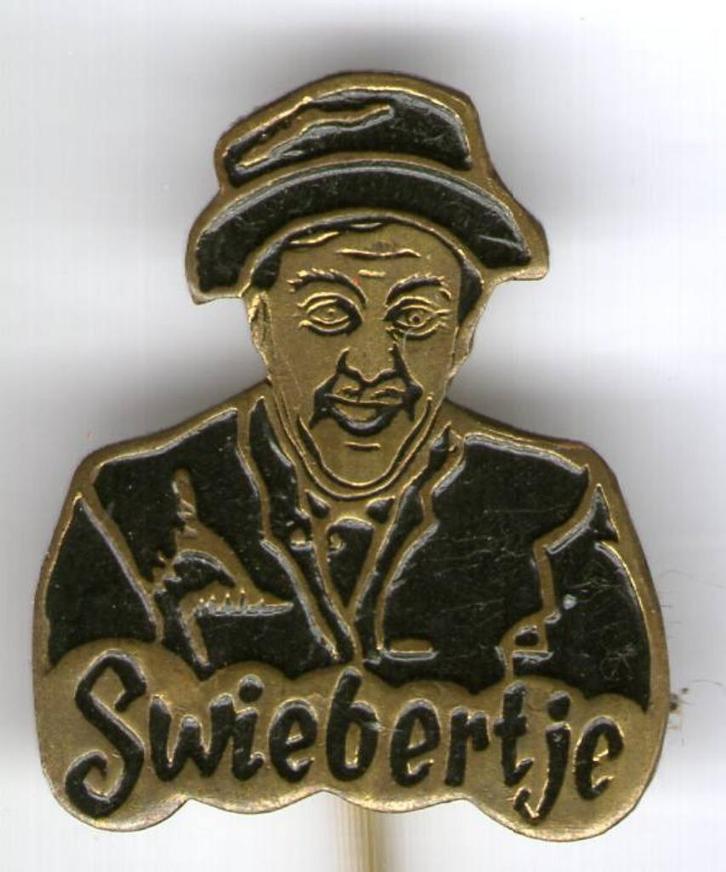 Swiebertje zwart op koper TV figuur speldje ( T_022 ), Verzamelen, Speldjes, Pins en Buttons, Zo goed als nieuw, Speldje of Pin