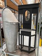 Zwarte hal tafel met spiegel, Huis en Inrichting, Tafels | Sidetables, Ophalen, Gebruikt, 50 tot 100 cm, 25 tot 50 cm