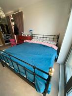 Ikea Zwart Metalen Tweepersoonsbed 160x200, Zwart, Tweepersoons, Ophalen of Verzenden, Zo goed als nieuw