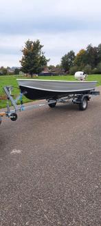 Vis/Toerboot +Johnson 6 pk 4 takt en trailer, Watersport en Boten, Ophalen, Tot 10 pk, Aluminium, 3 tot 6 meter