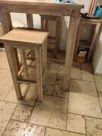 Teak Houten Bartafel en 3 krukken Pronto, Ophalen