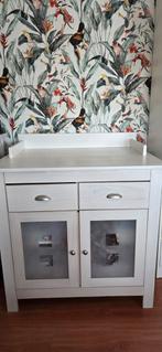 Witte commode met lades en deurtjes, Ophalen, 50 tot 70 cm, Zo goed als nieuw, 75 tot 100 cm