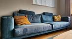 Mooie blauwe 3,5 zits bank en hocker, Huis en Inrichting, Banken | Bankstellen, Ophalen, 250 tot 300 cm, Gebruikt, 75 tot 100 cm