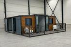 Tiny House met terras en glaswand met 2 openslaande deuren