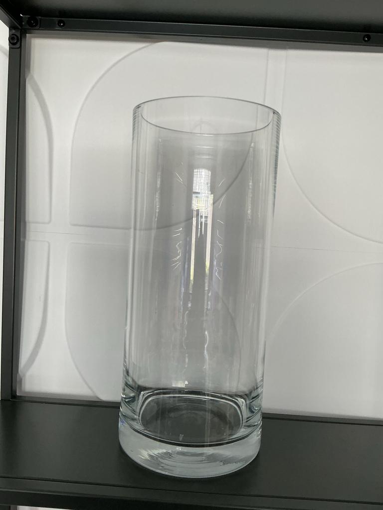 Grote Glazen Vaas Cilinder - Decoratieve Bloemenvaas, Huis en Inrichting, Woonaccessoires | Vazen, Zo goed als nieuw, Overige kleuren