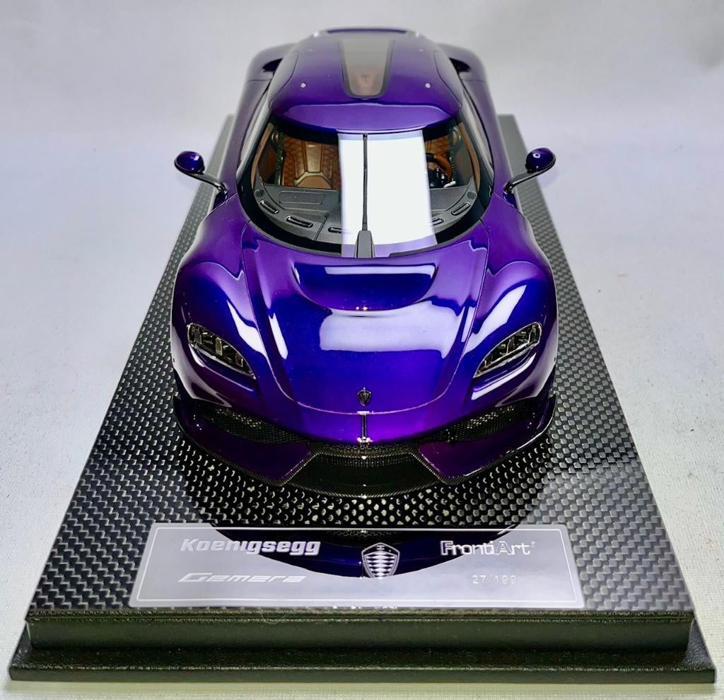 Koenigsegg Gemera Purple 1:18 van FrontiArt, Ophalen of Verzenden, Nieuw, Auto, Overige merken