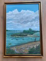Schilderij 'Landschap met Reiger en Vogels' door Jac. J. de, Antiek en Kunst, Ophalen of Verzenden