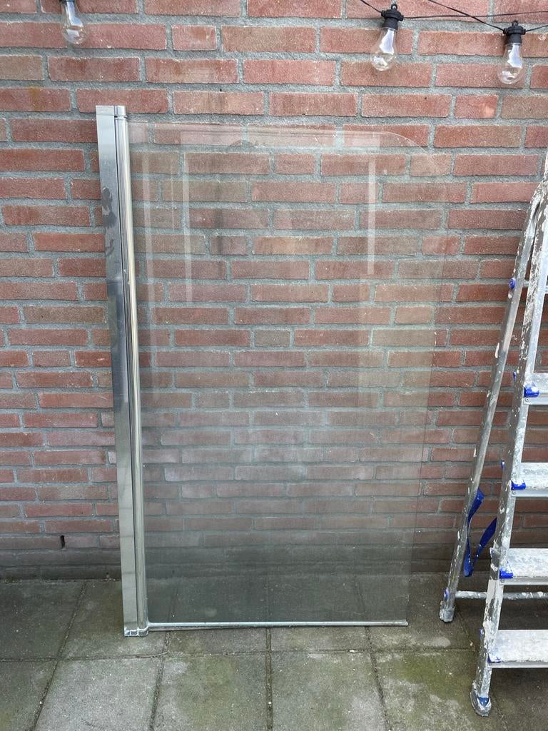 Glazen douchewand met aluminium profiel, Ophalen, Gebruikt, 80 tot 120 cm, 160 cm of meer