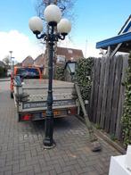 klassieke metalen tuinlantaarn / buitenlamp op paal,3 bollen, Ophalen, Overige materialen, Gebruikt, Staande lamp