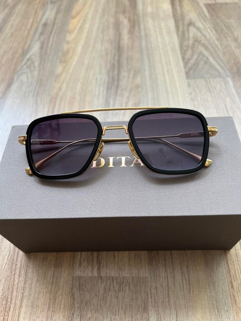Dita Flight 006 Zonnebril Zwart Goud, Sieraden, Tassen en Uiterlijk, Zonnebrillen en Brillen | Dames, Overige merken, Zonnebril