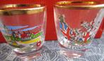 2 vintage borrelglaasjes met wapen Maastricht en Londen, Verzamelen, Glas en Borrelglaasjes, Ophalen of Verzenden, Zo goed als nieuw