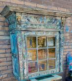 Shabby/Houtsnijwerk/Boho/Vitrinekast/Kast/India Ibiza style, Ophalen of Verzenden