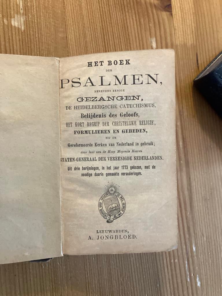 Zeldzame Bijbel: Het Boek der Psalmen, 1773, A. Jongbloed, Ophalen of Verzenden