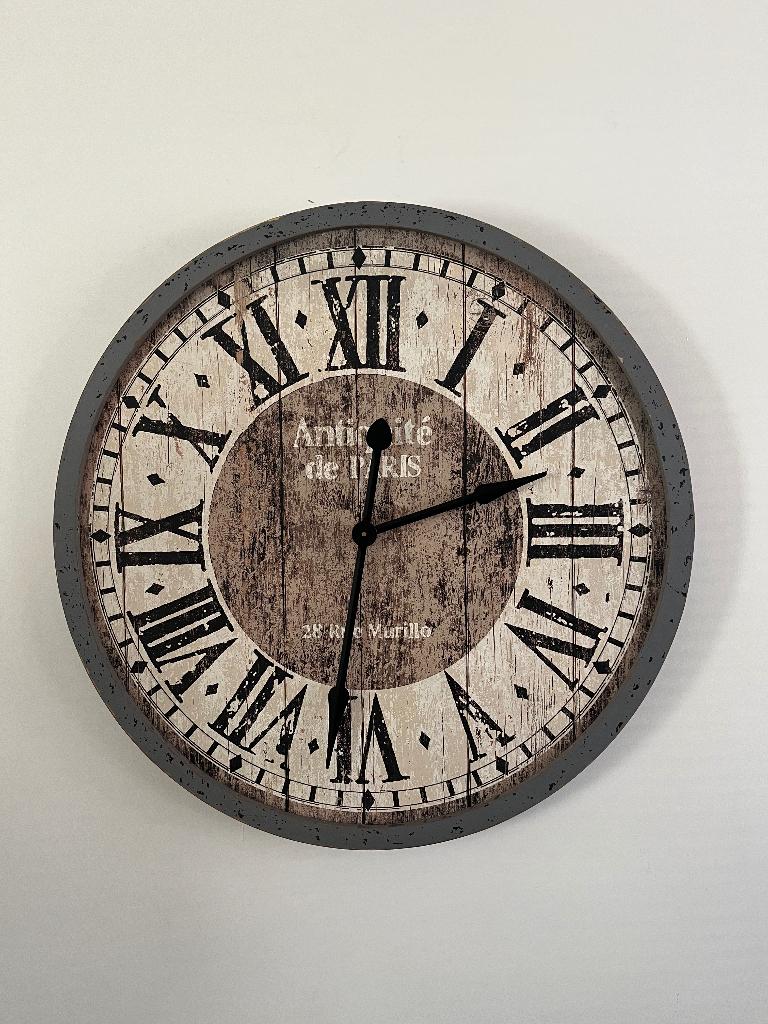 Grote wandklok 88 cm– Antiquité de Paris–vintage/industrieel, Ophalen of Verzenden, Zo goed als nieuw, Analoog, Wandklok