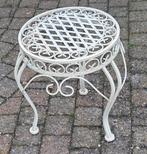 bijzettafel Wit, rond  h35 cm en rond 29cm ijzer !, Ophalen