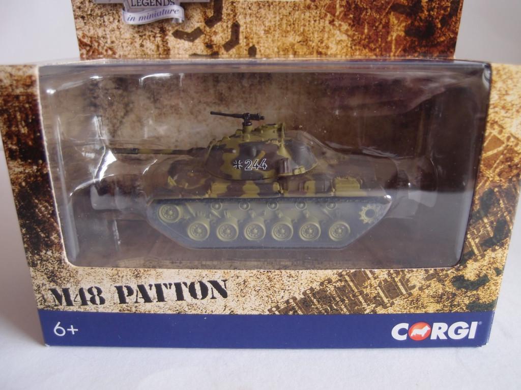 Oude Corgi M48 Patton US Tank in Box. Die-cast. Metal. 1/50, Ophalen of Verzenden, Landmacht, Amerika, Miniatuur of Beeldje