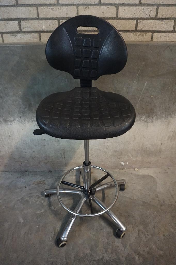 Werkplaatsstoel, werkplaatsstoel hoge bureaustoel werkstoel, Zwart, Ophalen of Verzenden, Zo goed als nieuw, Bureaustoel