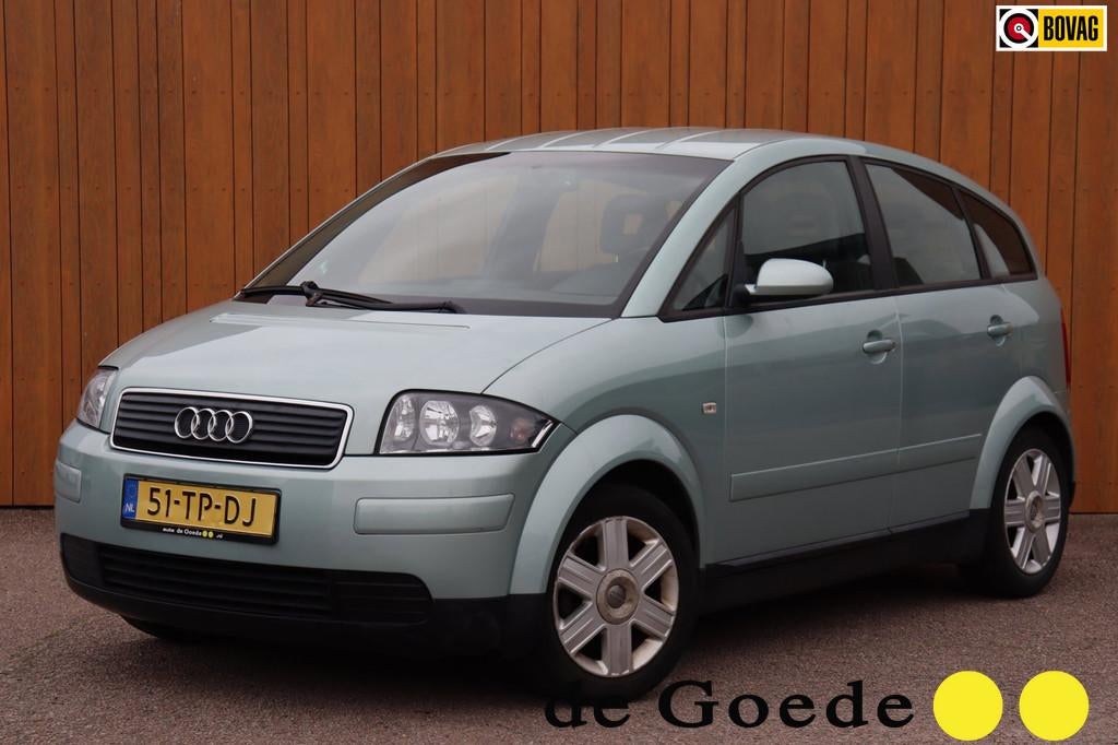 Audi A2 1.4 S Line trekhaak, Auto's, Audi, 31 €/maand, 4 cilinders, 4 stoelen, Leder en Stof