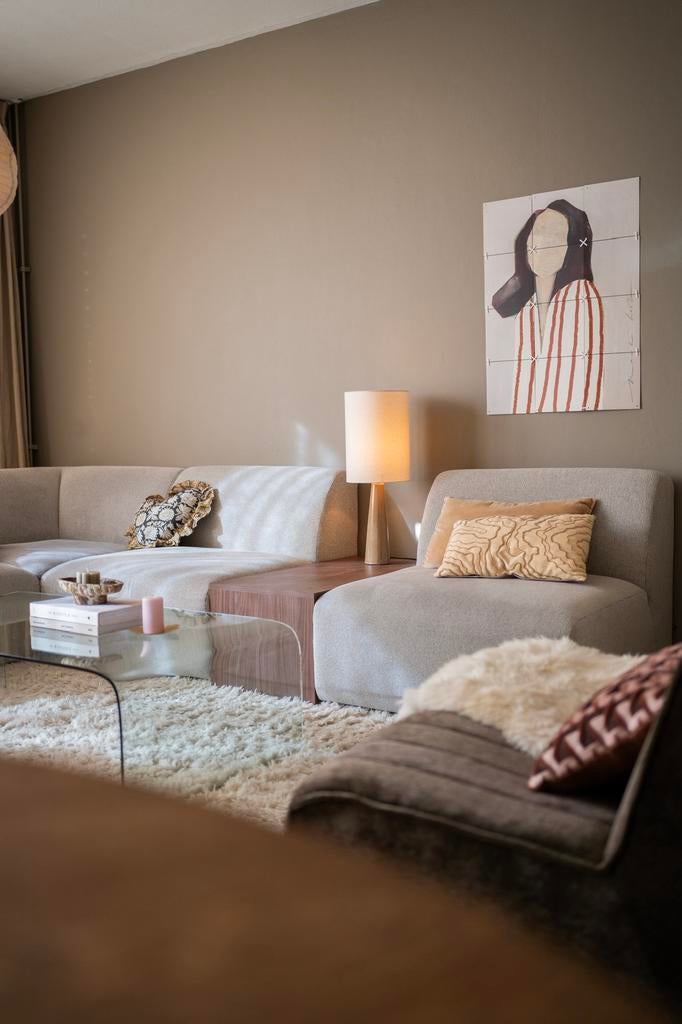 HKliving Jax modulaire bank naturel melange grijs/beige, Ophalen, Hoekbank, 75 tot 100 cm, Zo goed als nieuw