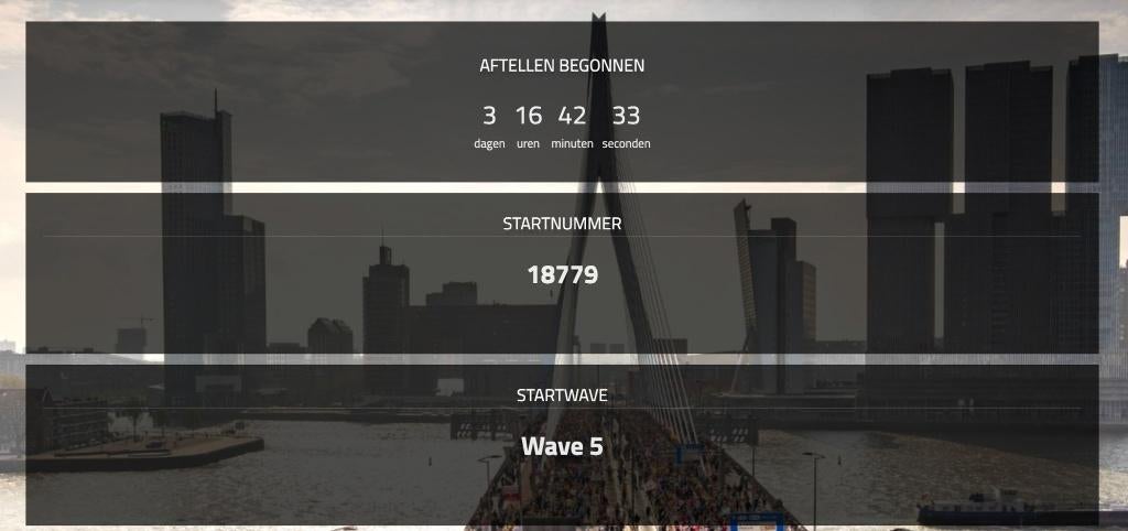 Startbewijs marathon rotterdam, Eén persoon