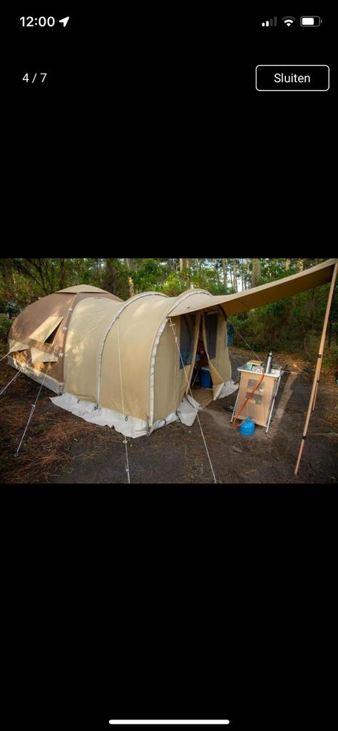 Karsten Oppompbare Tent Type 300 Beige + Accessoires, Caravans en Kamperen, Tenten, Zo goed als nieuw, Ophalen of Verzenden