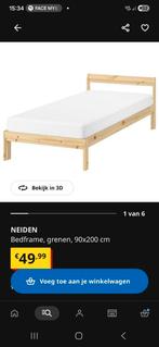 Neiden bedframe met lattenbodem, grenen 90x200 cm, Ophalen
