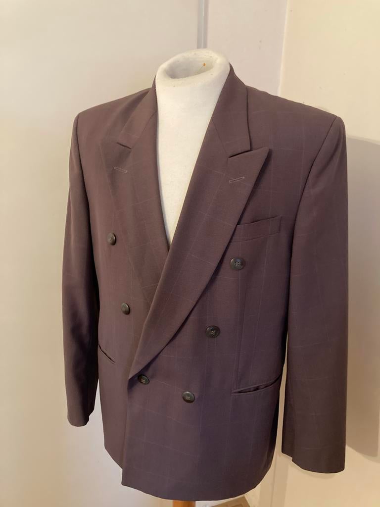 Stijlvol Bordeaux Geruit Double Breasted Colbert Maat 25, Ophalen of Verzenden, Zo goed als nieuw, Overige maten, Rood