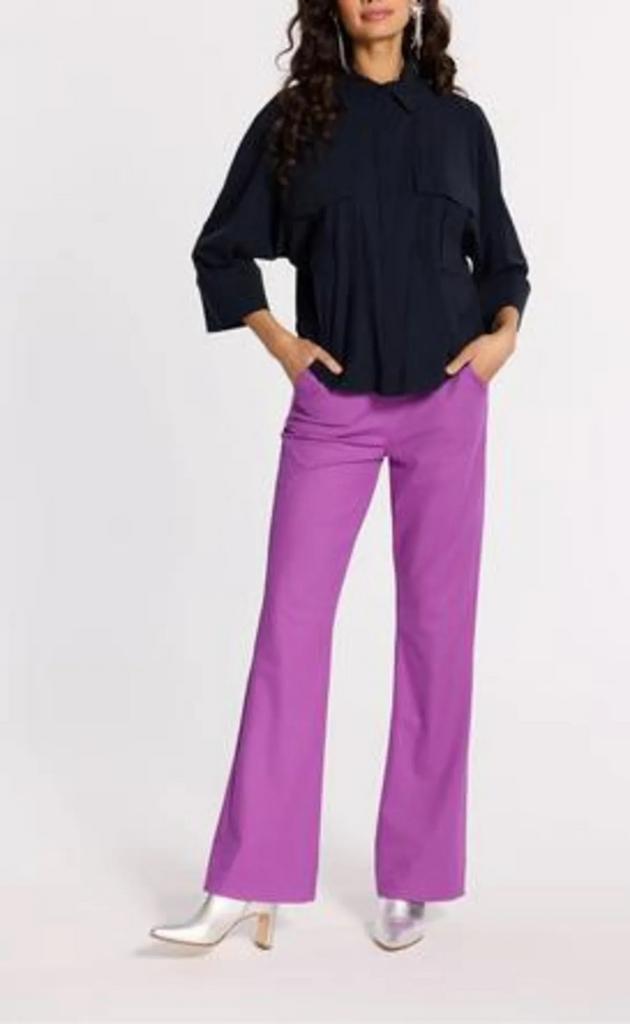 Studio Anneloes Flair shiny purper Trousers purper XS, Kleding | Dames, Paars, Ophalen of Verzenden, Zo goed als nieuw, Maat 34 (XS) of kleiner