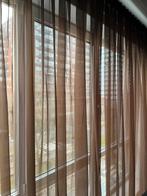 Nieuwe Gordijnen-  2 Delen Railsysteem Dubbele Plooi, Huis en Inrichting, Bruin, 200 cm of meer, Nieuw, Ophalen of Verzenden