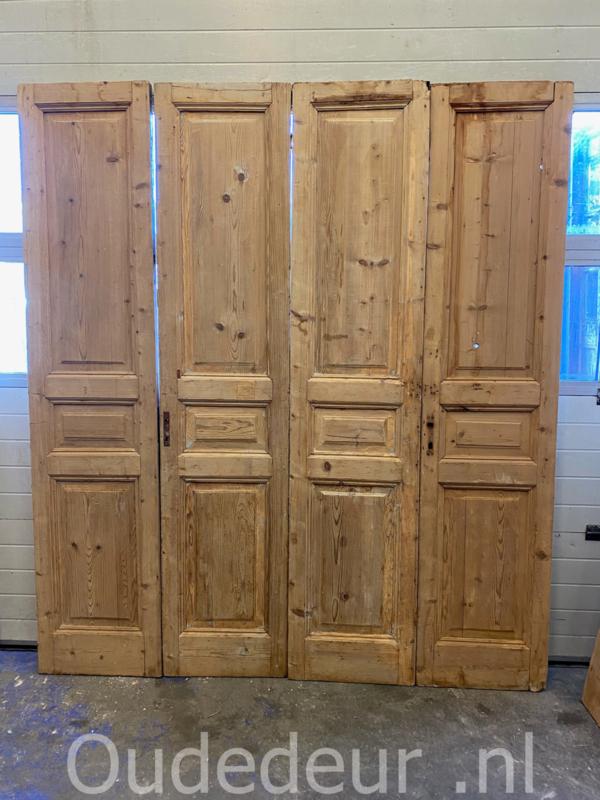 nr. set319 5 gelijke sets oude geloogde deuren, Niet ingevuld, Niet ingevuld, Niet ingevuld