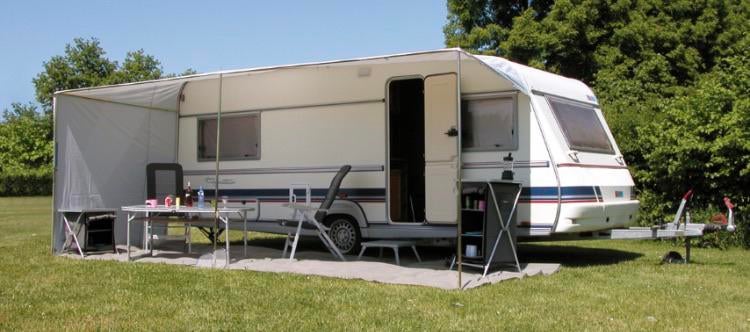 Caravan luifel, schuifluifel. Uitval 240 mtr, Ophalen, Nieuw