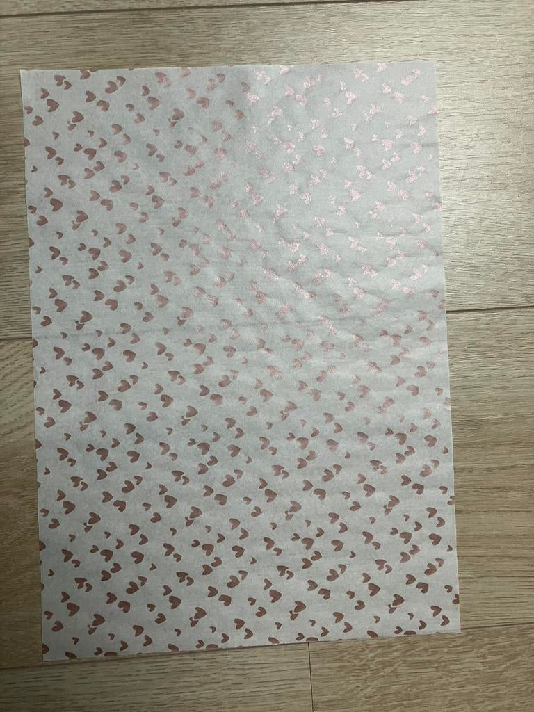10 vellen vloeipapier rose goud hartje, Ophalen of Verzenden, Nieuw