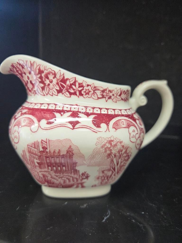 Roomkannetje met rood-witte print royal Sphinx, Antiek en Kunst, Ophalen of Verzenden