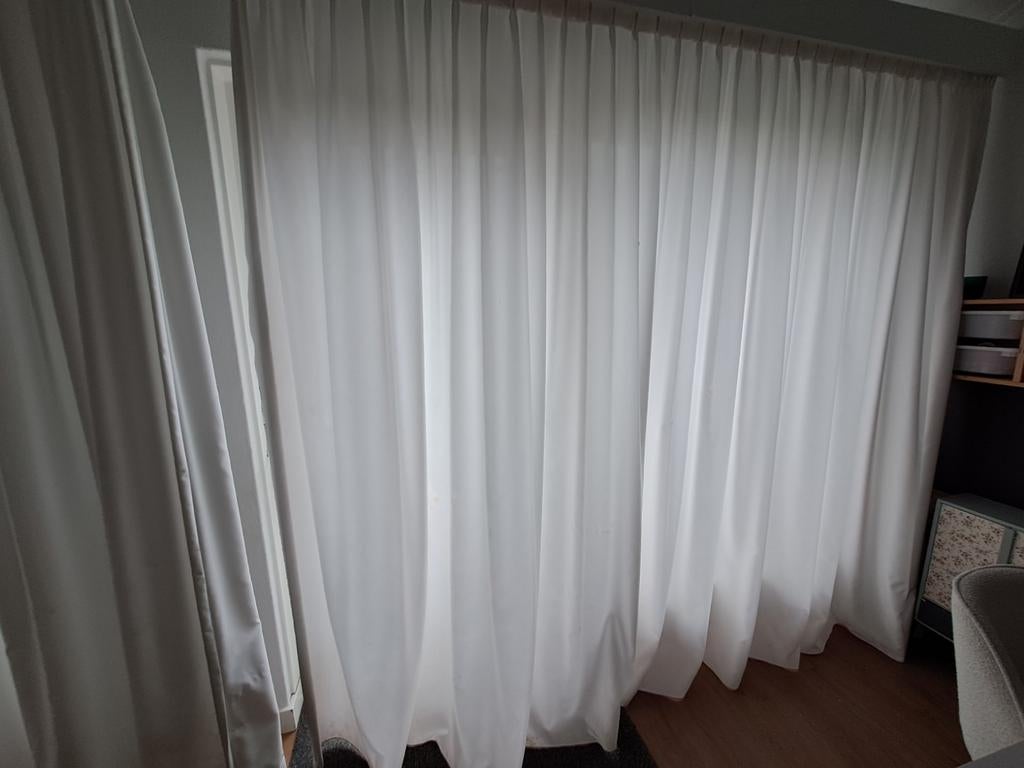 Gordijnen, Ophalen, Gebruikt, 200 cm of meer, Wit