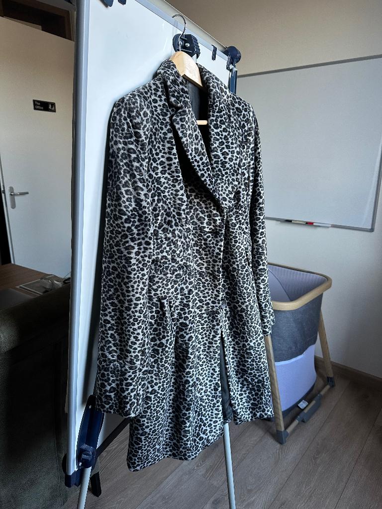 Mango luipaard print nette coat, Ophalen, Mango, Zo goed als nieuw, Maat 36 (S)
