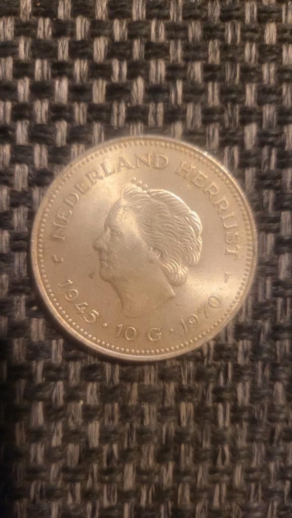 Zilveren 10 Gulden Munt Koningin Juliana 1970, Postzegels en Munten, Munten | Nederland, Losse munt, 10 gulden, Koningin Juliana