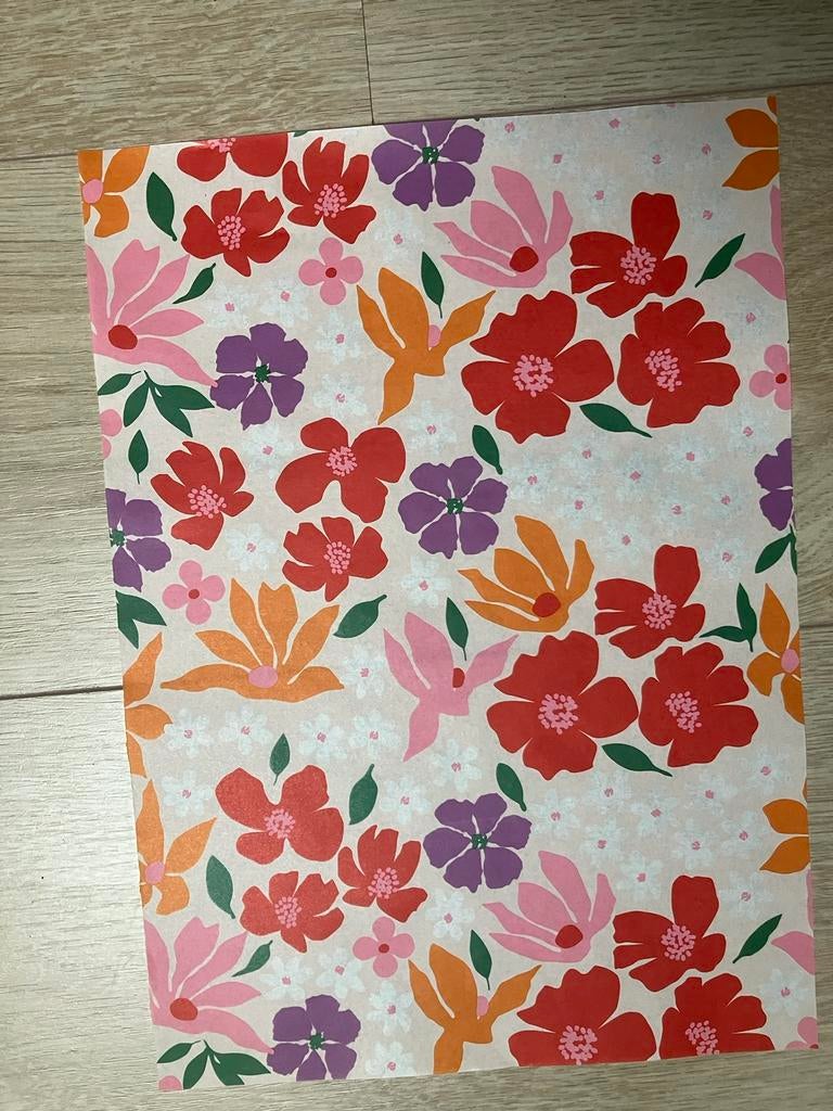 10 vellen vloeipapier bloemen, Ophalen of Verzenden, Nieuw