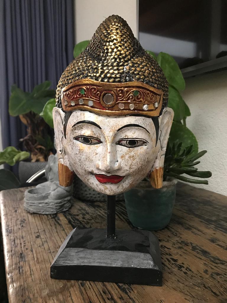 Boeddha houtsnijwerk masker oosters indonesie, Verburgt Vintage, Nieuw, Ophalen of Verzenden, https://verburgtvintage.nl/#contact