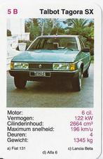 Kw3 autokaartje 5B -- talbot tagora sx, Ophalen of Verzenden, Zo goed als nieuw, Auto's